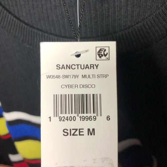 New Sanctuary trailblazer Dress Cyber Disco Striped Size Medium - Picture 9 of 10